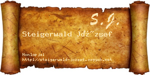 Steigerwald József névjegykártya